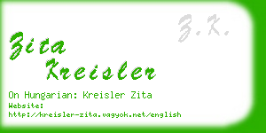 zita kreisler business card